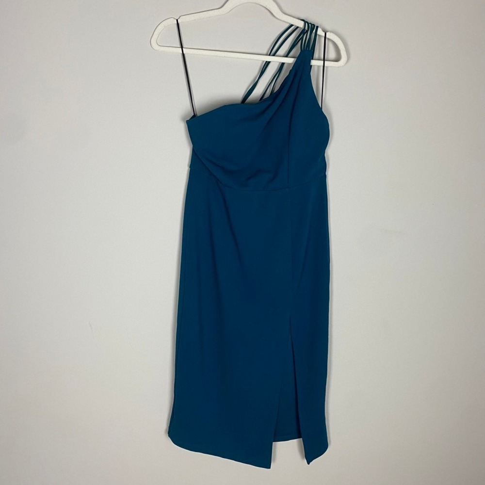 Hello Molly One Shoulder Midi Dress Womens 8 Multi Strap Sexy Evening Gala